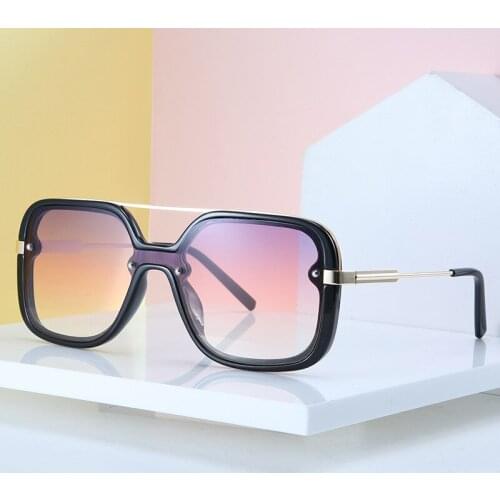 Fashion Square Big Frame Siamese Lens Sunglasses
