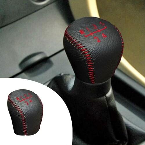 Muchkey Leather Gear Shift Knob Cover MT For HYUNDAI Celesta 2011 2013 2014 2015 2016 5 Speed Manual Shift Lever