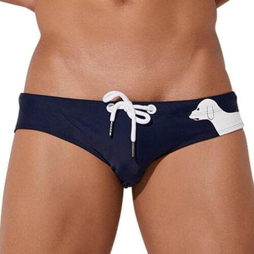 Men Swim Trunks Animal Printed Drawstring Men Easy Match Beach Shorts for Beach Summer 2021