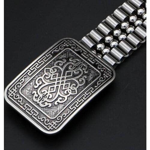 Mens stainless steel self-defense belt Steel ball Wire rope Braided belt metal waistband Carved text