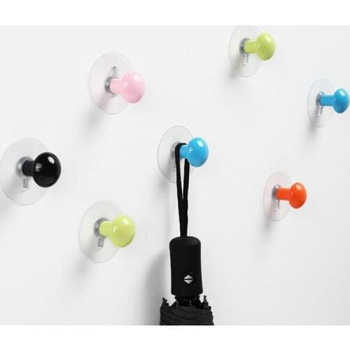 Bathroom Mushroom Head Wall Hook Towel Hat Key Clothing Hanger Holder Sucker Kitchen Organizer Suction Hanging Hooks