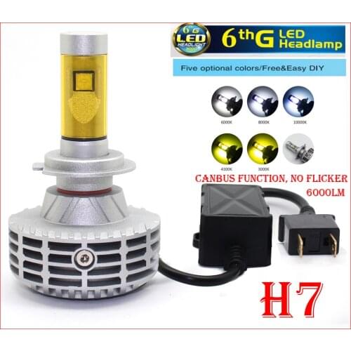 Newest 1 Set H7 80W 12000LM LED Headlight Kit Canbus Decoder No Error Flicking 4SMD XHP50 Chips Fanless All in One Super Bright