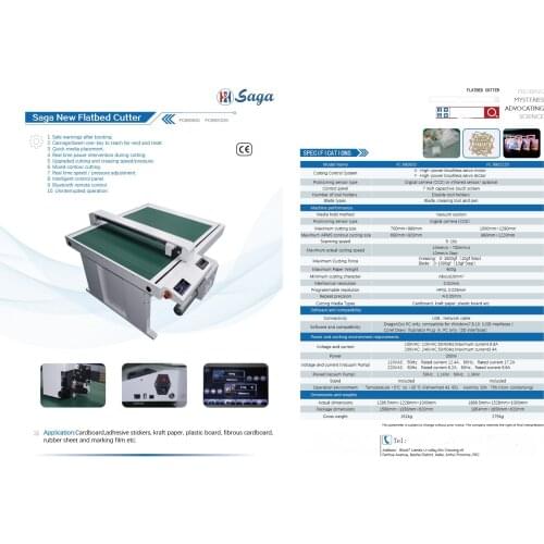 2022 Saga New Flatbed Cutter FC690920 FC9901220