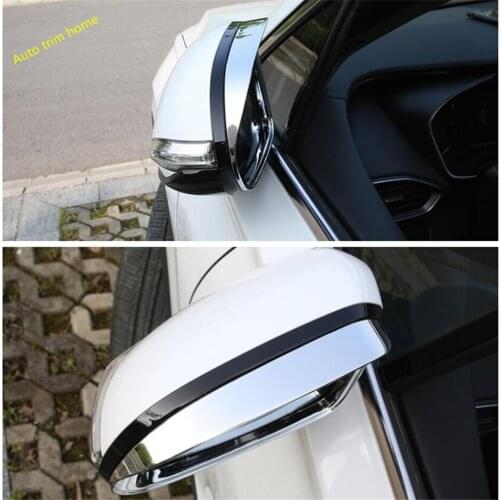 Lapetus Rearview Mirror Rain Eyebrow Weatherstrip Shield Shade Cover Trim Fit For Hyundai Santa Fe 2019 2020 Auto Accessories