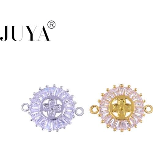 Supplies For Jewelry Wholesale 5pcs round crystal connectors charms two loops pendant for jewelry making women diy accessories