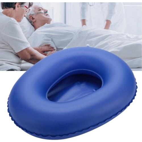 Professioanl Blue Air Inflatable Bedpan Cushion Men Women Portative Chair Potty forElderly Patients Care