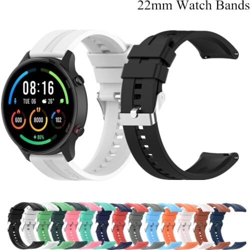 22mm Silicone Strap For Xiaomi Mi Watch Color Band Replacement Sports Bracelet Soft Watchbands for Xiaomi Watch Color Correa
