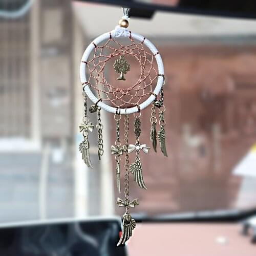 Retro Dream Catcher Car Hanging Accessoriy Car Rearview Mirror Pendant Auto Interior Decoration Lucky Trim Car Ornaments Bronz