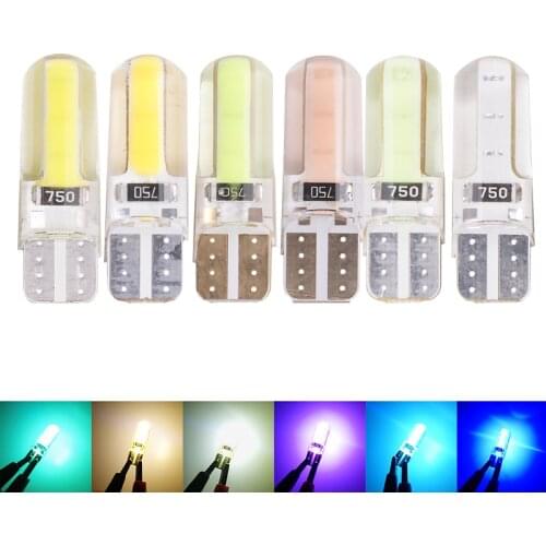 RXZ 100pcs Car T10 W5W LED COB 194 168 W5W Auto reading plate lamp Wedge Tail Side Bulb Wholsale white yellow green Red Ice blue