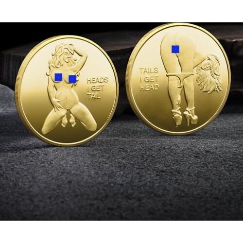 Lucky lady Sexy Challenge Coin Sexy Girl Mature Gold Toy Gift Gold Plated Challenge Coin ,Gold Coin Craft Gift #11