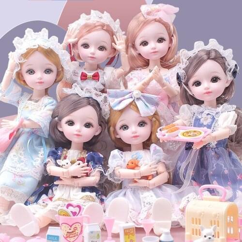 1/6 12 Inch Fashion Princess BJD Doll 31 CM 23 Jointed Movable Beautiful Wedding Dress Lolita Dress Dress up Dolls for Girls Toy