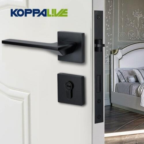 New Design Modern Square Kitchen Bedroom Hardware Copper Mortise Door Lock Brass Handle Door Handle