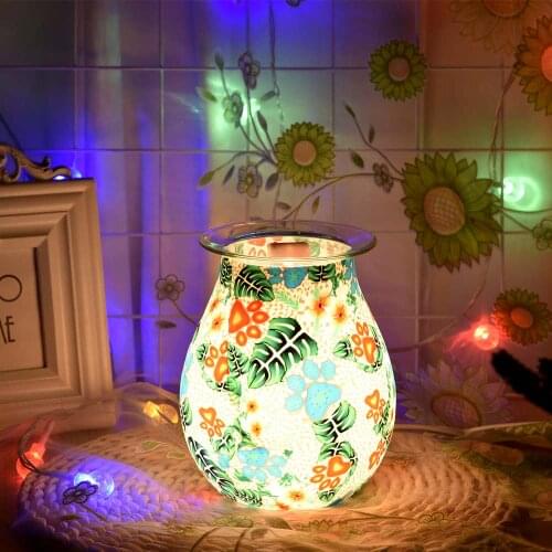 Glass white flower pattern aromatherapy lamp, removable wax melting oil heater, beautifully designed 3D model