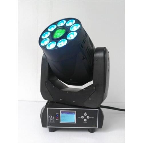 Hot sale RGBWA+UV 90w led spot moving head wash Stage light led 9x18w moving head light DMX512 3 facet prism rotatable