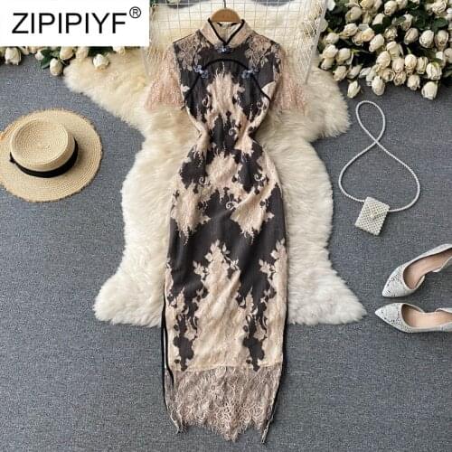 Chinese Cheongsam Traditional Wedding Qipao Woman Embroidery Elegant Split Dress Female Floral Bodycon Cheongsam D025