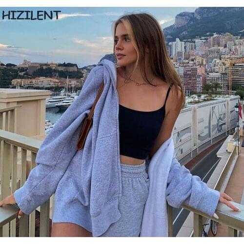 Women hoodie Harajuku Korean version loose thin long-sleeved hooded sun protection coat solid color retro shirt student girl top