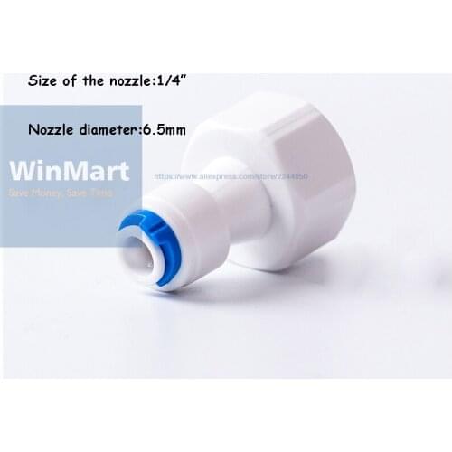 1pc 1/4" OD 6.5mm Tube Quick Pushfit -1/2" BSP 20mm Female Fitting Connection Aquarium RO Water Filter Reverse Osmosis System
