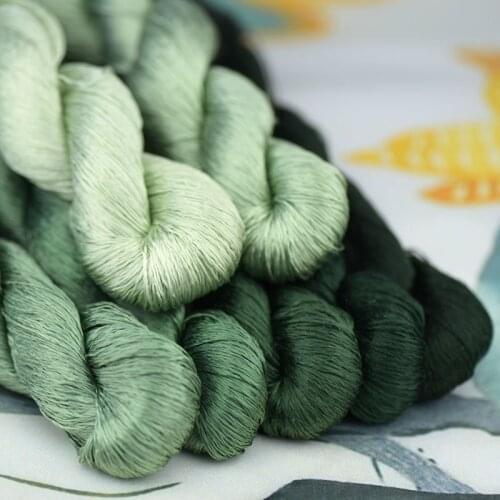 1pcs 100% silk thread hand embroidery embroider cross stitch 400m silk embroidery thread blackish green series/7 pure colors