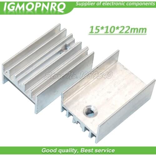 10pcs white Aluminum Heatsink Radiator 15*10*22mm Transistor TO-220 For TO220 Transistors IGMOPNRQ
