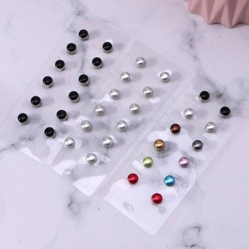 12pcs Safe Hijab Brooch Strong Metal Plating Pearl Magnetic Hijab Clip Luxury Accessory No Hole Pins Magnet Brooches