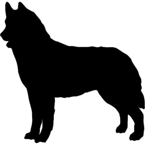14.1*13.8CM Adorable Siberian Husky Dog Vinyl Decal Silhouette Car Stickers Car Styling Truck Decoration Black/Silver S1-1054