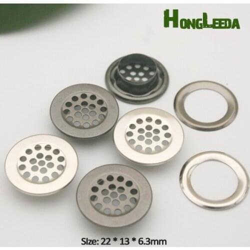 150sets/lot 13mm metal mesh eyelets with washer metal grommets eyelets nickle, black color for mattress and garments JY-021