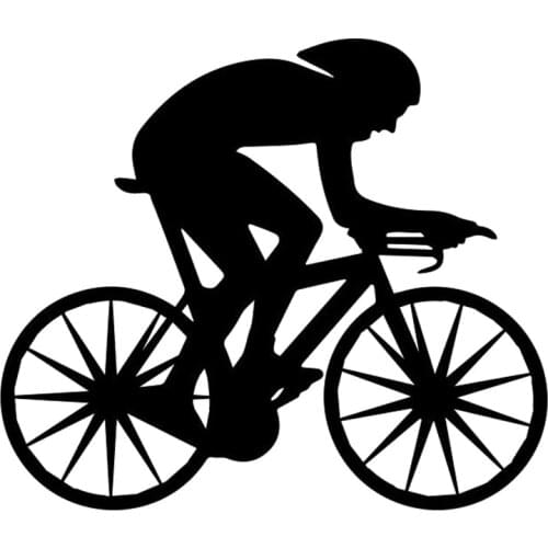 17cm*14.6cm Bicycle Sport Fashion Vinyl Car-Styling Decor Car Sticker Black/Silver S3-6243