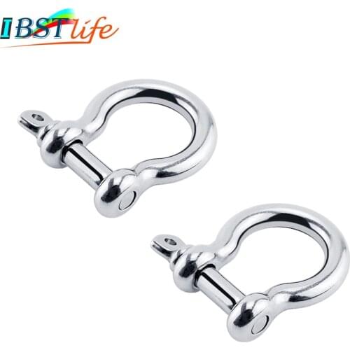 2PCS Stainless Steel 316 Boat Carabiner D Bow Shackle With Screw Pin Anchor Shackle Clasp Buckles Yacht Canoe Marine Accessories