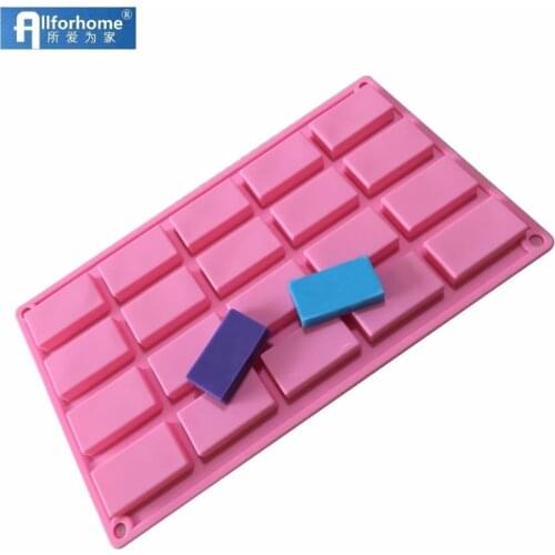 20 Holes Rectangle Silicone Soap diy Mold Sample Soap Mold Ice Cube Tray Chocolate Mold Silicone Bar Soap Mold Soap Making Mould
