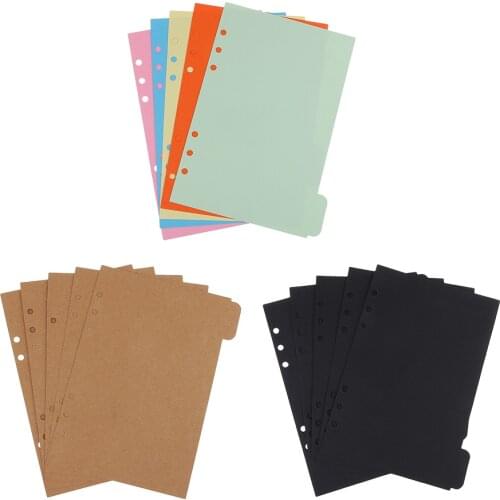 5Pcs A5 Kraft Tabbed Paper Planner Notebook Scrapbook Album Divider Index Page for Filing Organizer Craft Paper Stamping