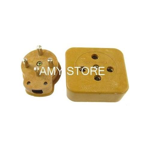 AC 440V 32A Three 3 Phase Four 4 Wire 3P 4W Ceramic Industrial Socket Plug Set