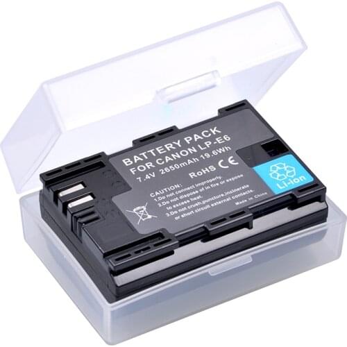 2650MaH LP-E6 LP-E6N LP E6N Battery for Canon EOS 6D 7D 60D 60Da 70D 80D 5DSR 7D Mark II 5DS 5D Mark II 5D Mark III 5D Mark IV