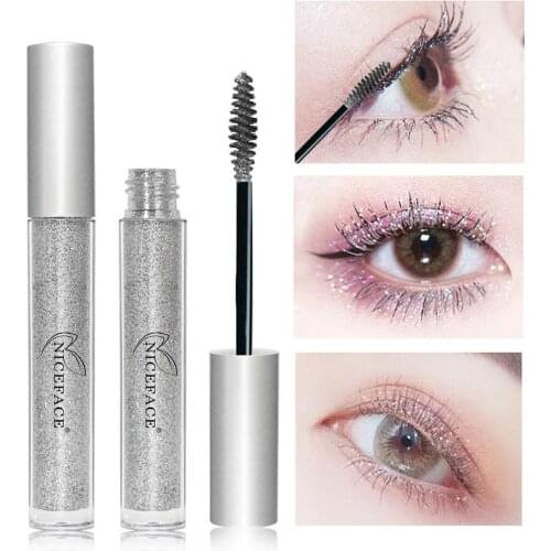 Diamond Twinkle Glitter Mascara Big Eyes Makeup Silvery Flash Shine Eyelash Curling Gel Make up Eye Lash Mascara Brush