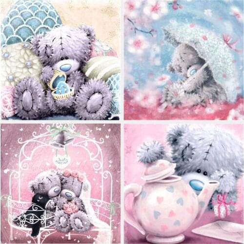 Diamond Embroidery 5D DIY Diamond Painting Cartoon Patch Bear Pattern Resin Diamond Home Decoration