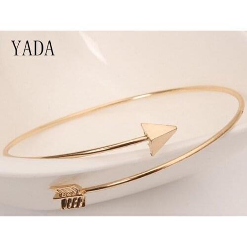 YADA Gifts NEW Arrow Open Cuff Bracelets&Bangles For Women Stainless Steel Custom Bracelets Crystal Jewelry Bracelet BT200209