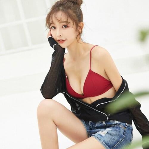 Fashion Sexy French Style Seamless Soft Bras Women Wire Free Push Up Bra Backless Breathable Underwear Bralette Solid Basic Bra