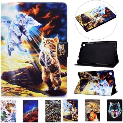 For Lenovo P11 Case TB-J606F J606F 11 inch Printed Wolf Cat Tablet Capa Funda for Lenovo Tab P11 P 11 Cover Case