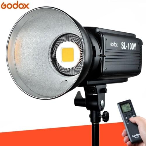 Godox SL100Y 3300K LED Studio Light Continuous LED Video Light Lamp Bowens Mount With DSLR Camera Light