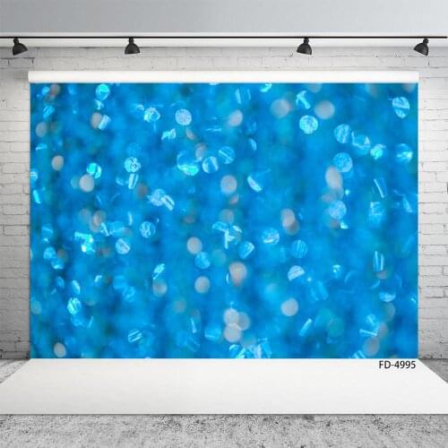 Blue Flare Bokeh Glitter Photo Background Vinyl Cloth Backdrop Photography Props for Baby Shower Children Prom Party Photocall