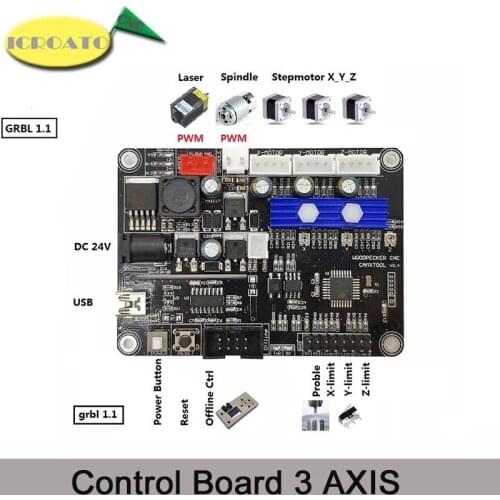 GRBL 1.1 USB Port CNC Engraving Machine Control Board, 3 Axis Control,Laser Engraving Machine Board with Offline Controller