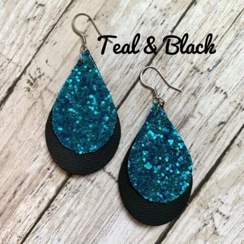 Leather Earrings, Double Layer Leather Earrings, Teardop Leather Earrings, Rose Gold Earrings, Teardrop Earrings, Customizable