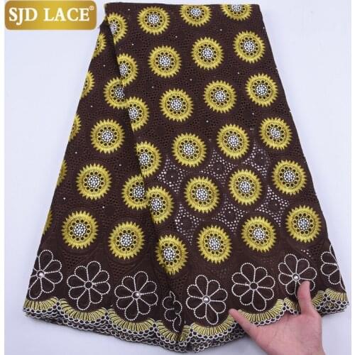 SJD LACE African Lace Fabric 2020High Quality Swiss Voile Lace In Switzerland Punch Cotton Laces For Man Dress Sew Materil A1904