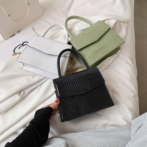 Luxury Hand Bag Female Small Square Shoulder Bag Alligator Pattern Messenger Bag For Women 2021 Soft Pu Leather Tote Bags
