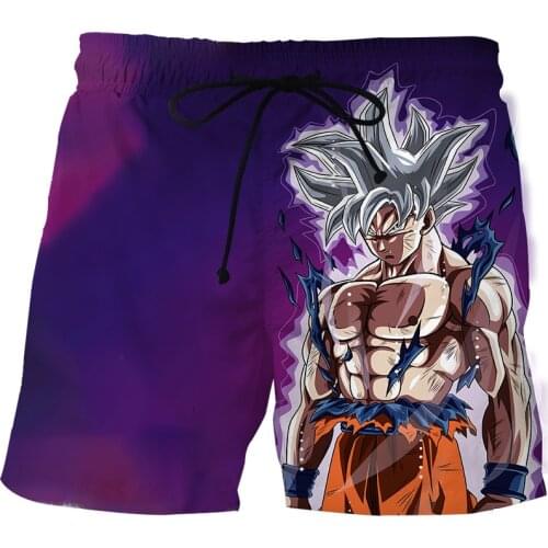 Men shorts Goku Anime 3D Print Beach Shorts Summer Island Vacation Board Shorts Male Oversized Shorts Quick-dry breathable pants