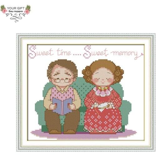 Joy Sunday Free Shipping Counted and Stamped Live Together Till Old And Grey Embroidery Cross Stitch kits for Home Decor R474