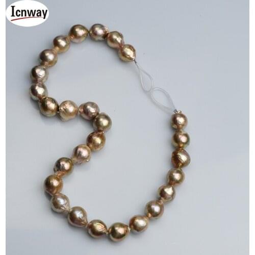 Natural AA purple reborn keshi drop Freshwater Pearl 14*12mm 15inches DIY necklace bracelet FreeShipping Wholesale icnway