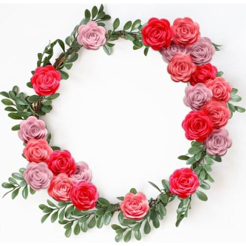 Nonwoven Roses Children DIY Decorative Accessories Scrapbook Card Stationery Toys Decorative Decals Self-adhesive Wall Stickers