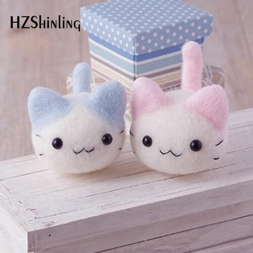 Non-Finished Felt Kit Caroon Kitty Cat Custom Doll Wool Felt Craft DIY felt Poked Set Handcraft Kit for Needle Material Bag Pack