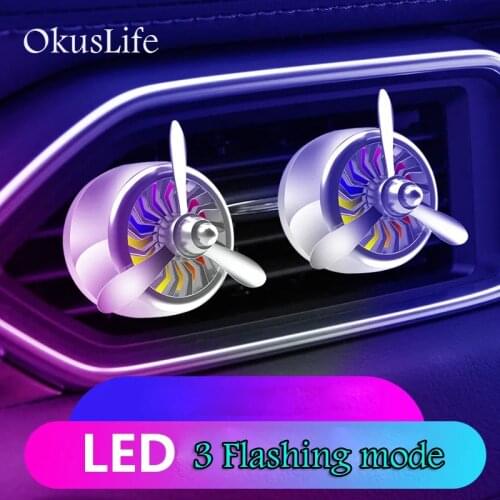 Helicopter LED Light Car Air Freshener Perfume Alloy Clip Auto Aromatherapy Fragrance Car Perfume Car Interior Decoration