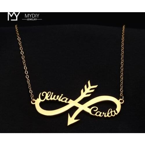 Nextvance Stainless Steel Custom Name Couple Necklace Personalized Infinity Pendant Necklace Jewelry Best Friend Gift